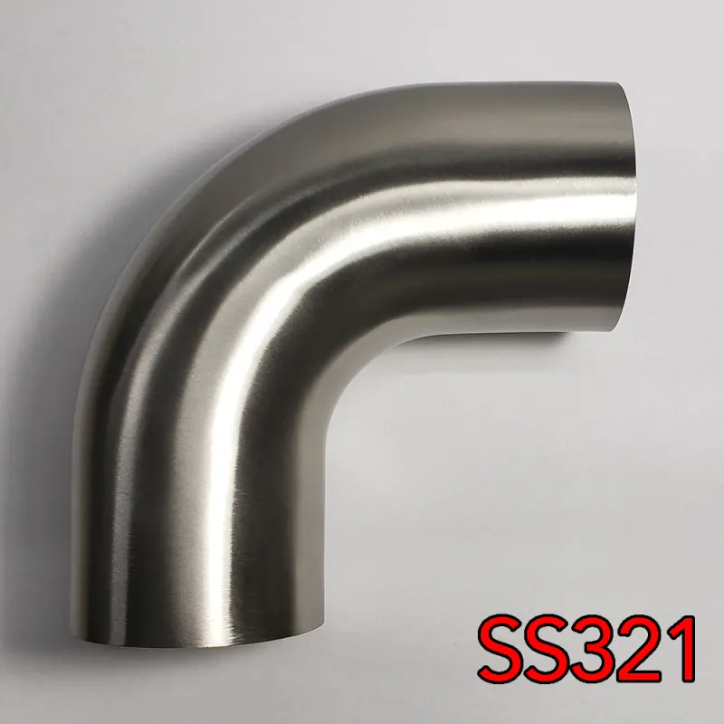 Stainless Bros 3.5In Ss321 90 Deg Mandrel Bend Elbow - 1.5D Radius 16Ga/.065In Wall (Leg) 1