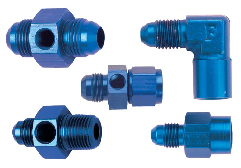Fragola Inline Gauge Adapter: -8An Male To -8An Male, Black Anodized Aluminum 1