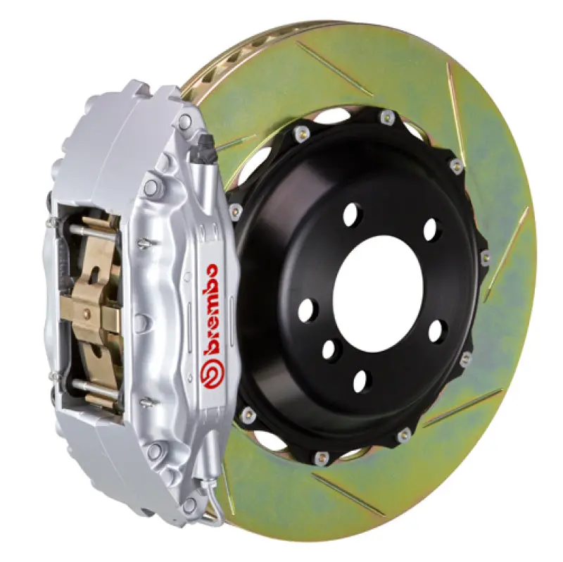 Brembo Front Gt Big Brake Kit For 2008–2014 & 2015–2021 Subaru Wrx – 6-Piston Calipers, 355X32Mm Two-Piece Slotted Rotors, Silver Finish 1