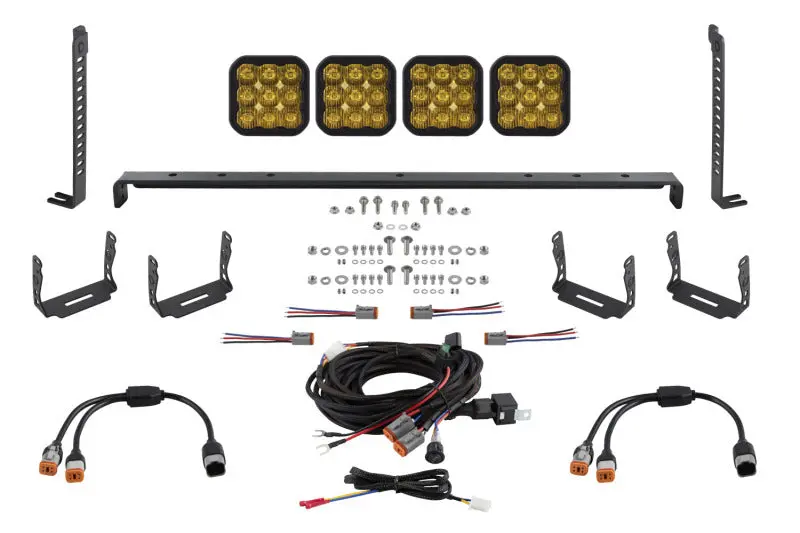 Diode Dynamics Ss5 Stealth Grille Led Kit – 4-Pod Yellow Pro Driving Lights For 2014–2023 Toyota 4Runner 1